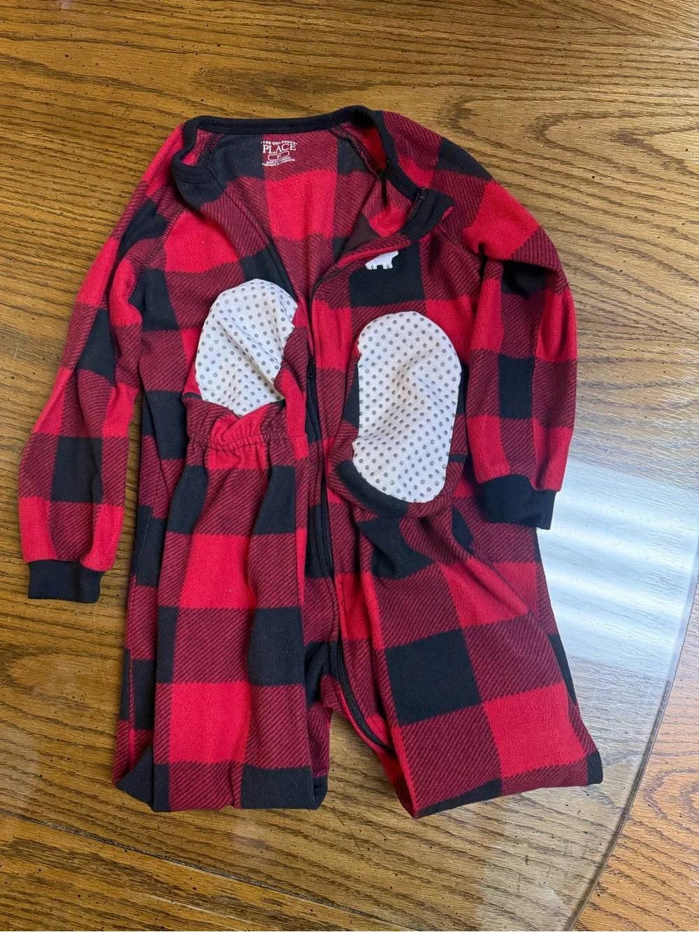 The Children's Place Red & Black Buffalo Plaid Fleece Zip-Front Top